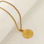 Gold color / 1 Piece Classic Series Retro Geometric Cancer Stainless Steel  Gold Color Unisex Pendant Necklaces Picture6